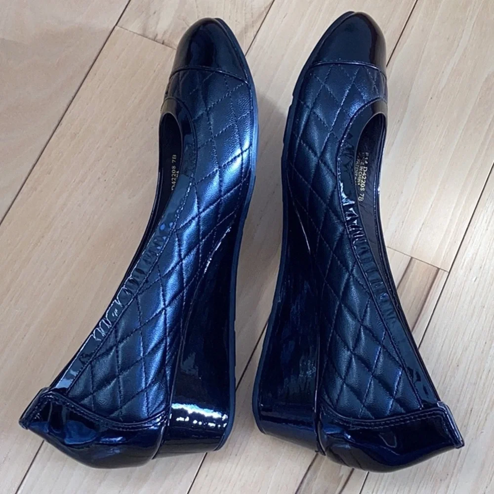 Cole Haan x Nike Air quilted black Wedge Shoes Cap Toe. Women’s size 7